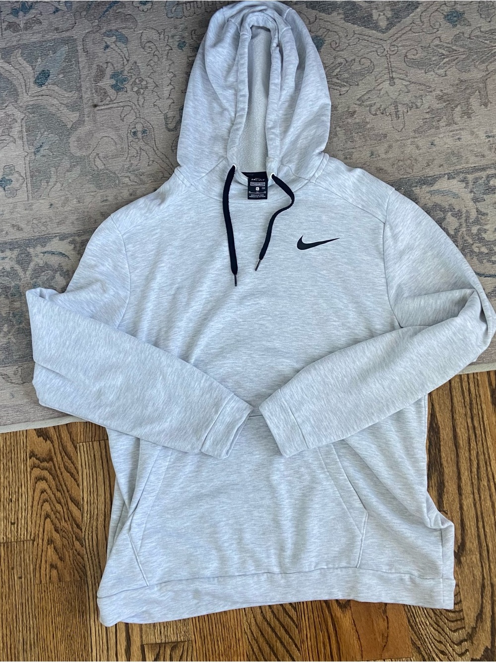 Nike Dri Fit Light Gray Pullover Hoodie Large